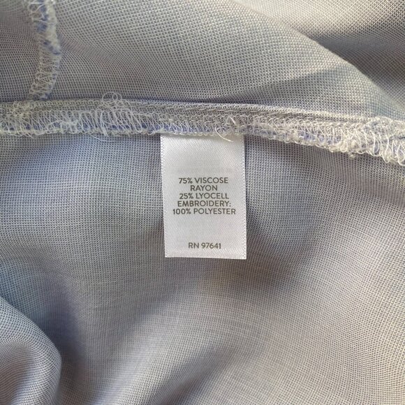 J. Jill Long Button Up Tunic, Beach Coverup, Breezy Dress - lt. blue/periwinkle - Picture 10 of 11